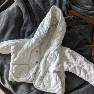 Quilted Jacket, reversible - stars, elephant, white, 3m